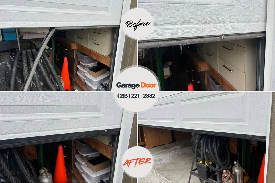 Before and after: garage door repair Fairchild AFB, WA